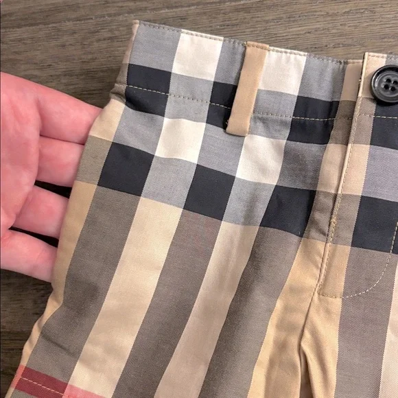 NWT [Burberry] Authentic Luxury Check Plaid Elastic Waist Shorts Toddler Sz 6M - Picture 6 of 13
